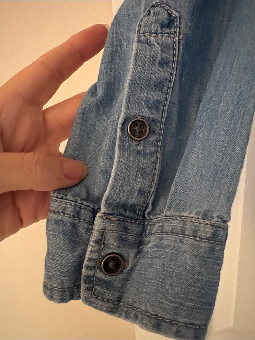 Sonoma Light Blue Denim Button-Down Shirt - Picture 8 of 13